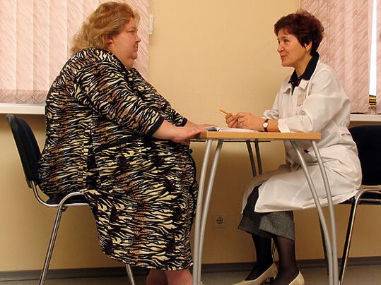 In a consultation with a phlebologist, a patient with varicose veins caused by obesity